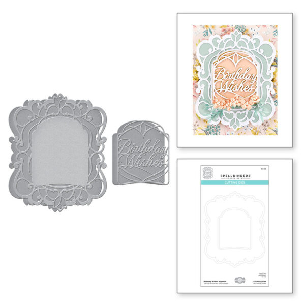 Birthday Wishes Vignette Etched Dies S5-455