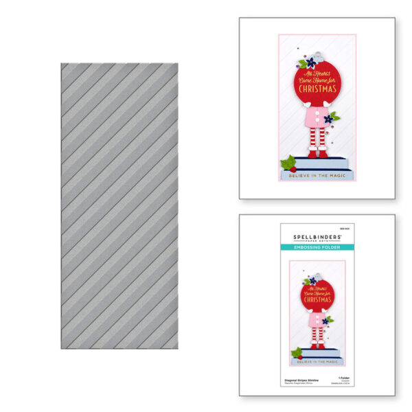 Diagonal Stripes Slimline Embossing Folder SES-024
