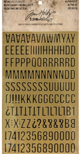 Tim Holtz® Idea-ology™ Paperie - Metallic Stickers: Alpha Gold