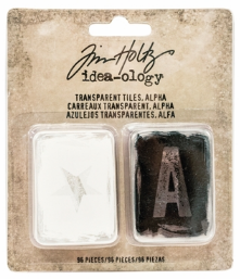 Tim Holtz® Idea-ology™ Embellishments - Transparent Tiles: Alpha
