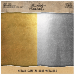 Tim Holtz® Idea-ology™ 8" x 8" Paper Stash - Metallic Kraft Stock
