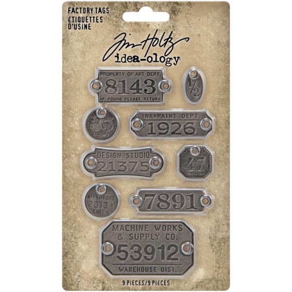Tim Holtz® Idea-ology™ Embellishments - Metal Factory Tags