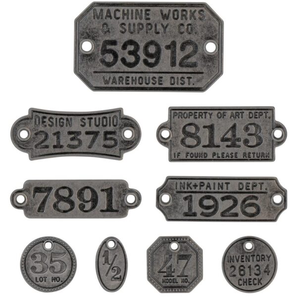 Tim Holtz® Idea-ology™ Embellishments - Metal Factory Tags