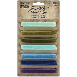 Tim Holtz® Idea-ology™ Findings - Velvet Trims Cool