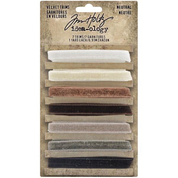 Tim Holtz® Idea-ology™ Findings - Velvet Trims Neutral