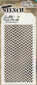 Tim Holtz® Stampers Anonymous Layering Stencils -- Herringbone THS057
