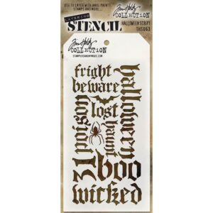 Tim Holtz® Stampers Anonymous Layering Stencils -- Halloween Script THS063