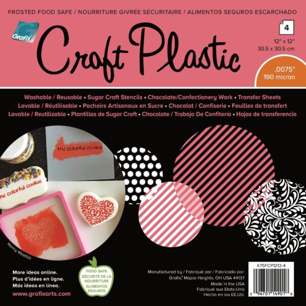 Grafix Frosted Food Safe Craft Plastic - 12" x 12"