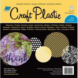Grafix Opaque White Craft Plastic - 12" x 12"