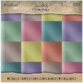 Tim Holtz® Idea-ology™ 8" x 8" Paper Stash - Metallic Kraft Stock Confections