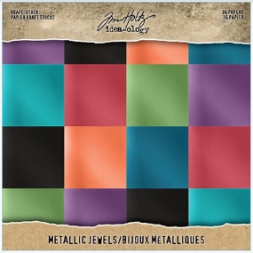 Tim Holtz® Idea-ology™ 8" x 8" Paper Stash - Metallic Kraft Stock Jewels