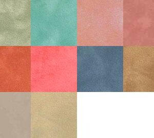 SuedePaper Designer Accents Assortment
Top: Sage, Teal, Pink, Brick
Middle: Sienna, Coral, Aquarius, Antelope
Bottom: Putty, Sand
