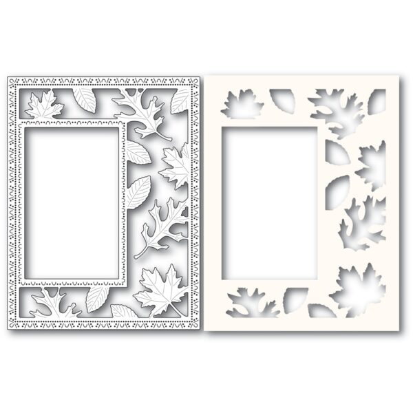 Poppystamps Craft Die - Autumn Leaves Sidekick Frame and Stencil 2243