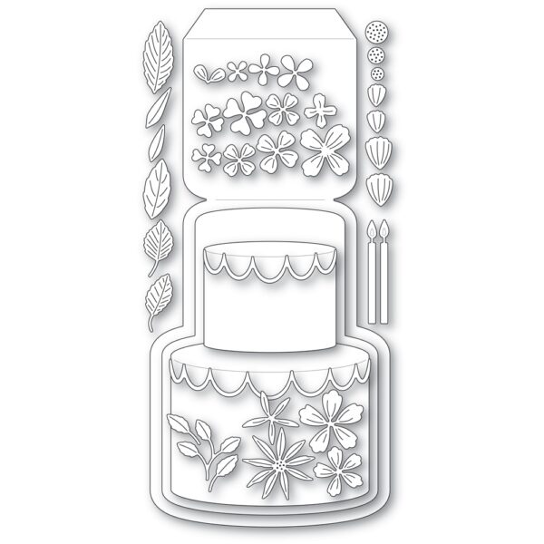 Poppystamps Craft Die - Floral Cake Pop Up Easel 2469