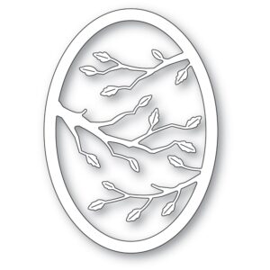 Poppystamps Craft Die - Leafy Branch Oval 2491