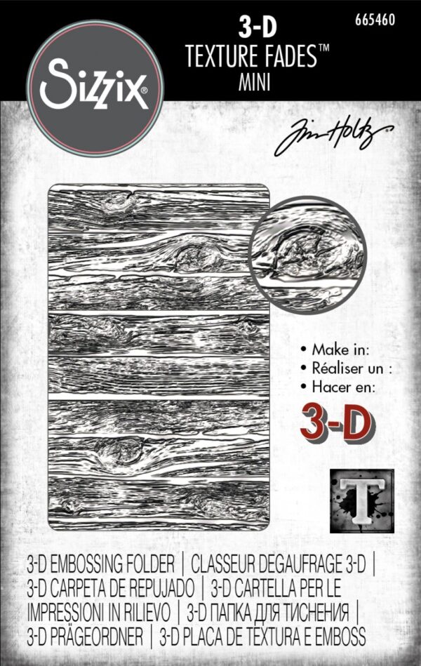 Tim Holtz® Alterations | 3-D Texture Fades™ Embossing Folder - Mini Lumber