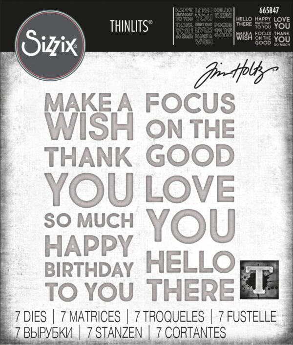 Tim Holtz® Alterations | Sizzix Thinlits™ Die Set 7 Pack - Bold Text #1