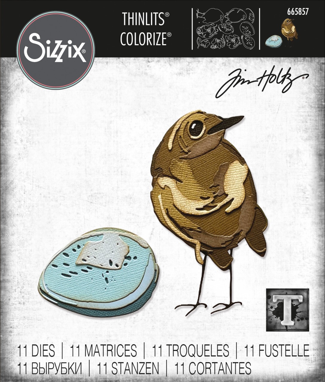 Tim Holtz® Alterations | Sizzix Thinlits™ Die Set 11 Pack - Bird & Egg, Colorize