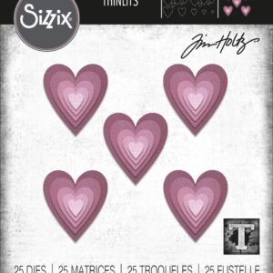 Tim Holtz® Alterations | Sizzix Thinlits™ Die Set 25 Pack - Stacked Tiles, Hearts