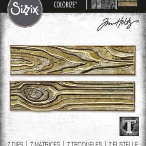 Tim Holtz® Alterations | Sizzix Thinlits™ Die Set 7 Pack - Woodgrain, Colorize