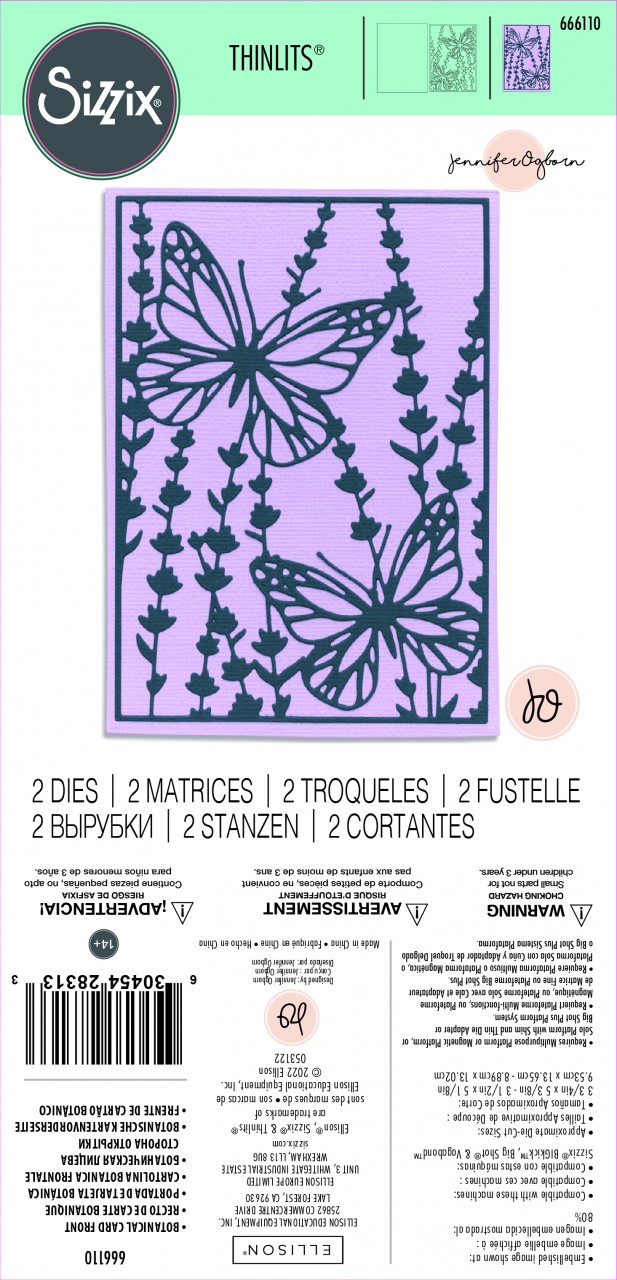 Sizzix Thinlits Die Set 2PK - Botanical Card Front