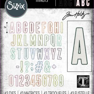 Tim Holtz® Alterations | Sizzix Thinlits™ Die Set 43PK - Alphanumeric Bulletin