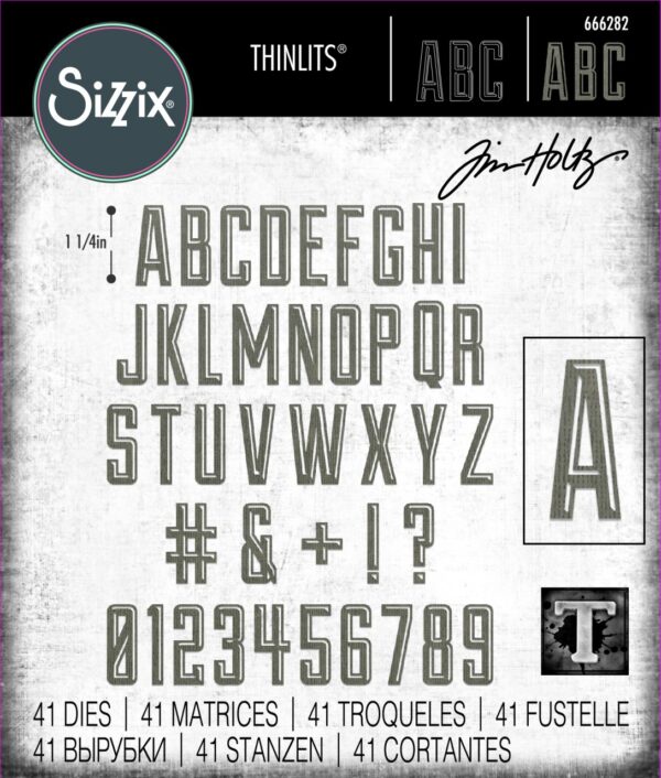 Tim Holtz® Alterations | Sizzix Thinlits™ Die Set 41PK - Alphanumeric Emporium