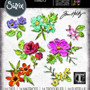 Tim Holtz® Alterations | Sizzix Thinlits™ Die Set 14PK - Brushstroke Flowers Mini