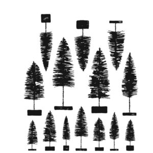 Tim Holtz® Stampers Anonymous Cling Mount Sets -- Bottlebrush Trees CMS455