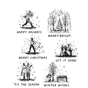 Tim Holtz® Stampers Anonymous Cling Mount Sets -- Holiday Sketchbook CMS456