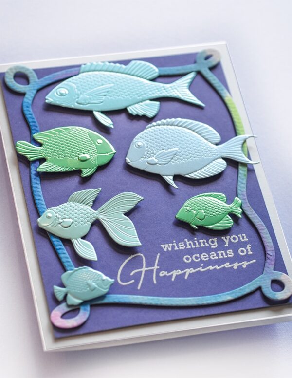 Memory Box 3D Embossing Folder and Matching Dies - Ocean Fish EF1031