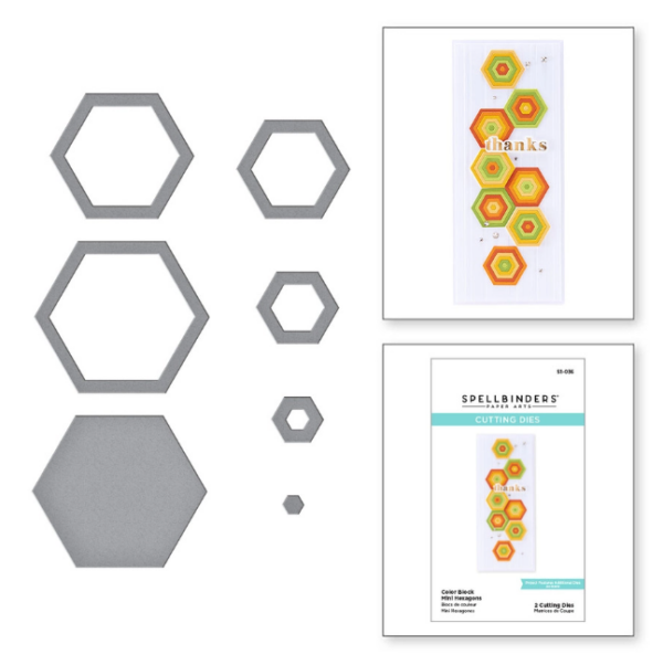 Color Block Mini Hexagons Etched Dies S1-036