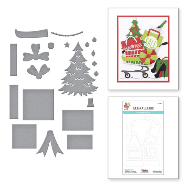 Shopping Cart Holiday & Presents Etched Dies S4-1143