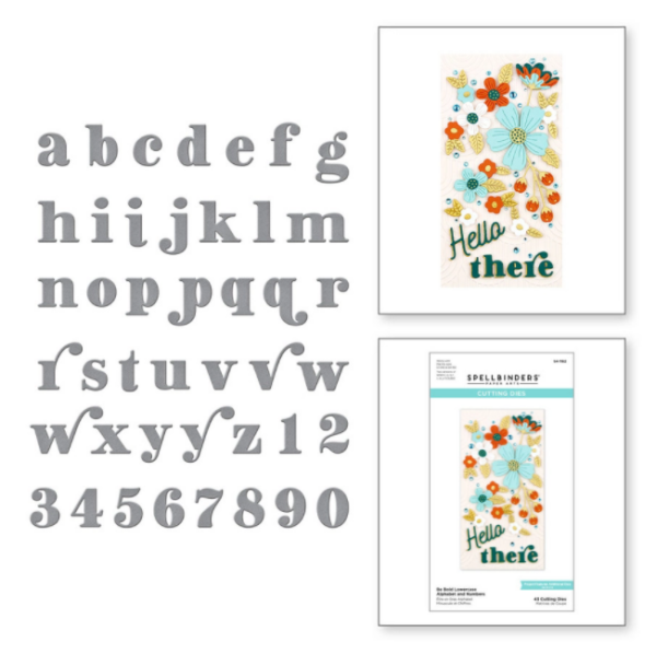 Be Bold Lowercase Alphabet and Numbers Etched Dies S4-1162
