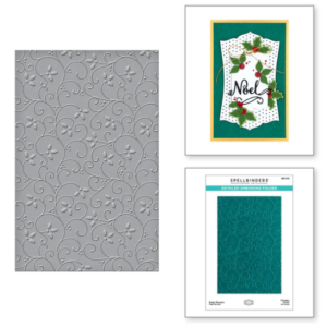 Holly Flourish 2D Embossing Folder SES-046