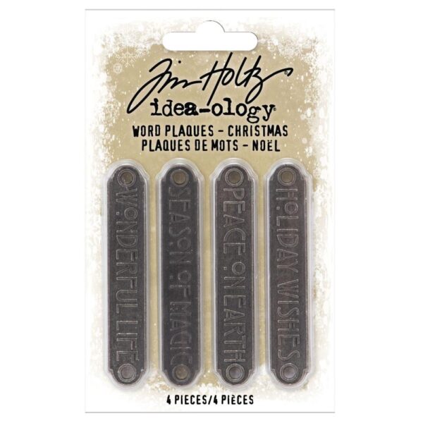 Tim Holtz® Idea-ology™ Findings - Christmas Word Plaques