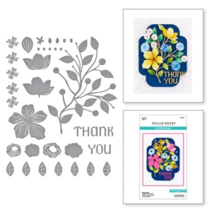 Four Petal Thank You Floral Etched Dies S4-1276