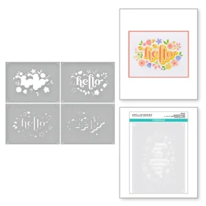 Layered Floral Hello Stencils STN-051