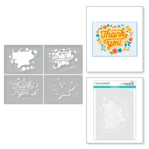 Layered Floral Thank You Stencils STN-052
