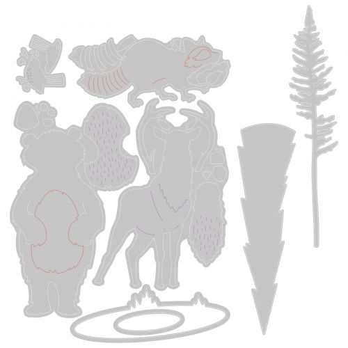 Sizzix Thinlits Die Set 8PK - Forest Animals #2 - Image 2