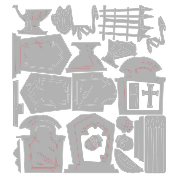 Tim Holtz® Alterations | Sizzix Thinlits™ Die Set 22PK - Graveyard, Colorize® - Image 3