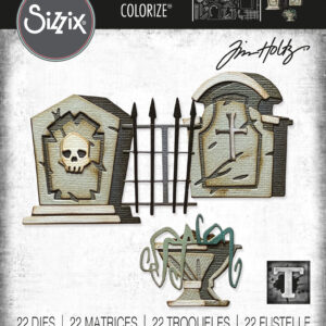 Tim Holtz® Alterations | Sizzix Thinlits™ Die Set 22PK - Graveyard, Colorize®