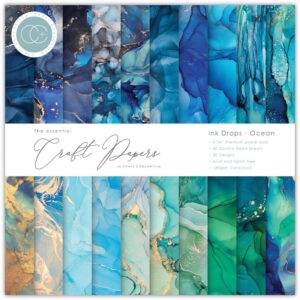 Craft Consortium Double-Sided Paper Pad 6"X6" -- Ink Drops, Ocean