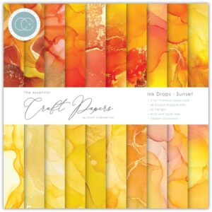 Craft Consortium Double-Sided Paper Pad 6"X6" -- Ink Drops, Sunset