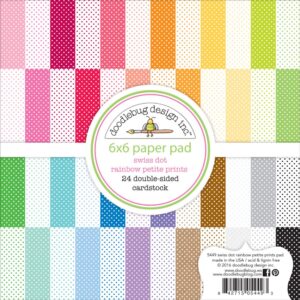 Doodlebug Design Petite Prints Double-Sided Paper Pad 6"X6" - Swiss Dot