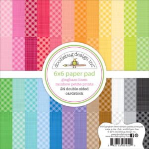 Doodlebug Design Petite Prints Double-Sided Paper Pad 6"X6" - Gingham-Linen