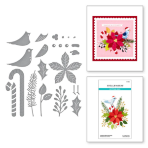 Christmas Bird Poinsettia Etched Dies S4-1292