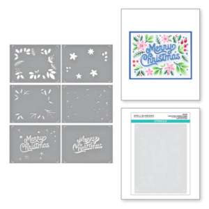 Layered Merry Christmas Foliage Stencils STN-068