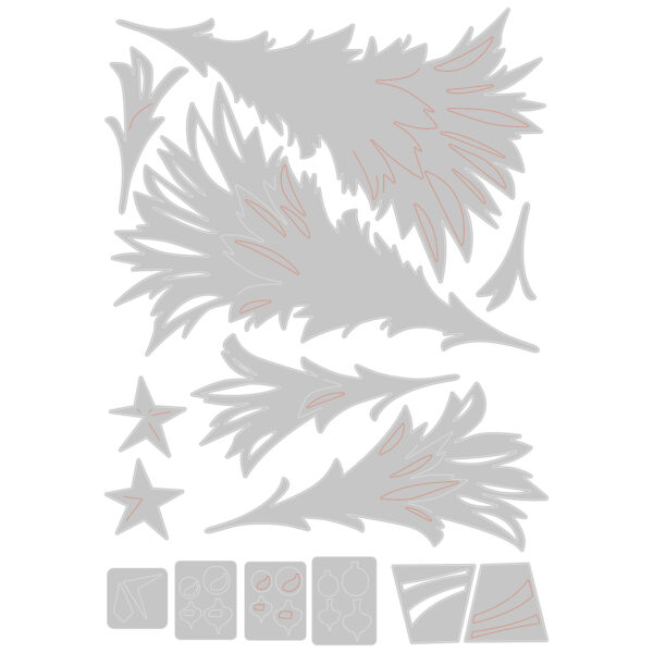 Tim Holtz® Alterations | Sizzix Thinlits™ Die Set 14PK - Trim a Tree, Colorize - Image 3