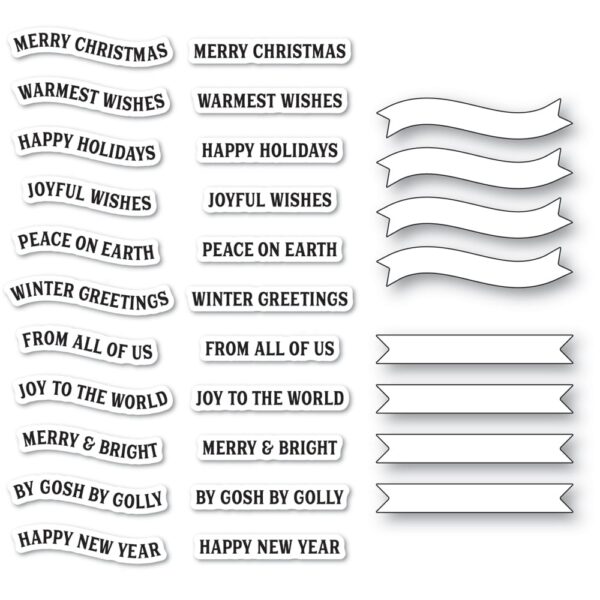 Poppystamps Clear Stamp & Die Set -- Christmas Banners CB513